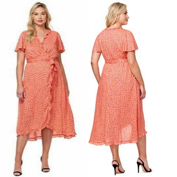 JESSICA SIMPSON PLUS SIZE SHAY FLORAL LAP DRESS - Picture 1 of 9